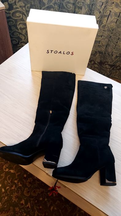 Сапоги зимние замшевые