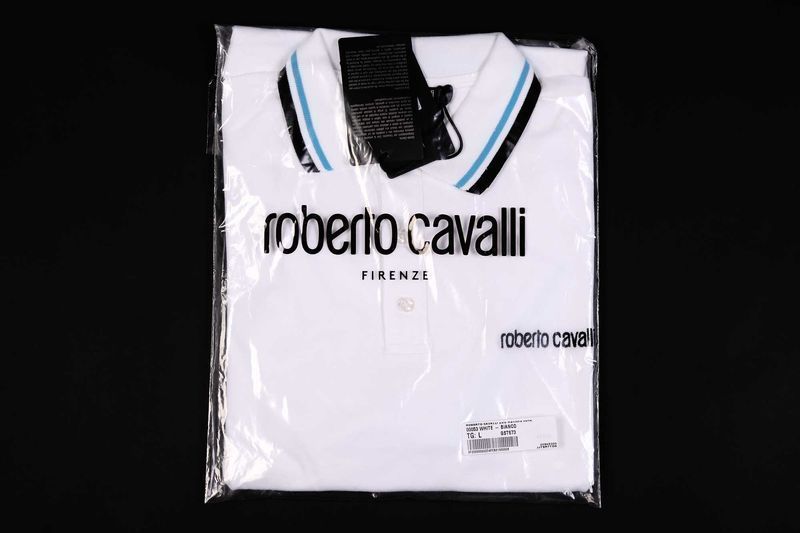 ПРОМО Roberto Cavalli-M и XL размер-оригинална бяла поло тениска