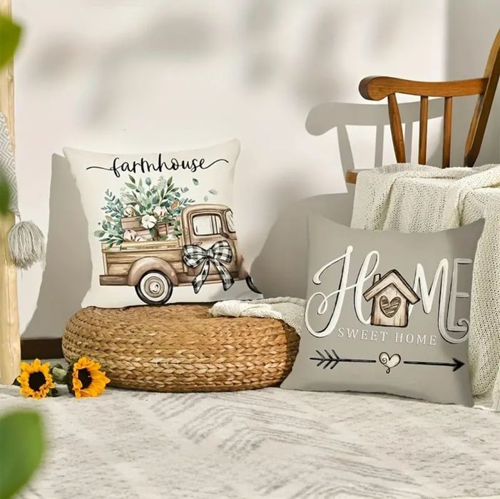 4бр. стилни калъфки за възглавници с цип 45х45 см.