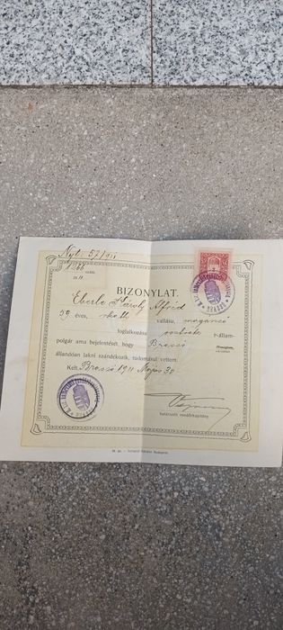 Document vechi, Brașov 1911