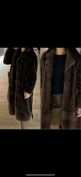 Норковая шуба английский воротник