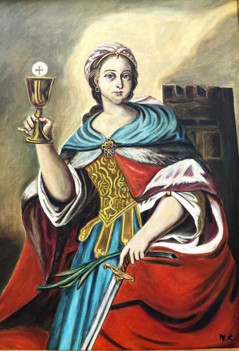 Superba pictura-ulei pe panza-Sfanta Ecaterina-Olanda