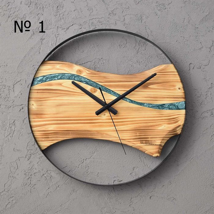 Ръчна изработка Дървен стенен часовник със смола - уникален подарък