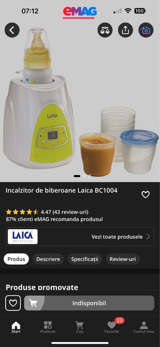 Incalzitor de biberoane Laica BC1004