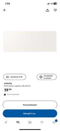 Front sertar Maximera superior alb Utrusta Ikea pentru bucatarie Metod