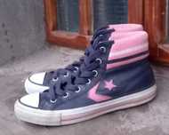 Converse damă din piele naturala moale si tricot