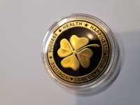 Позлатена късметлийска монета за късмет, успех,  изобилие и богатство