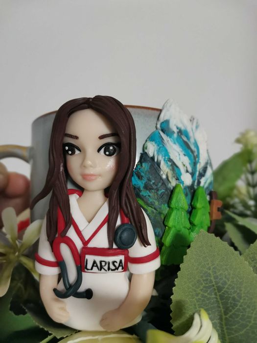 Cana asistenta decorata cu fimo