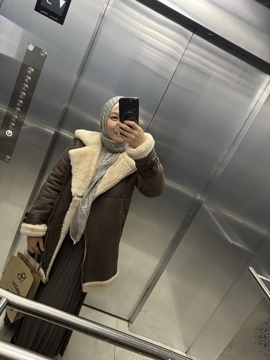 Дубленка зимняя теплая