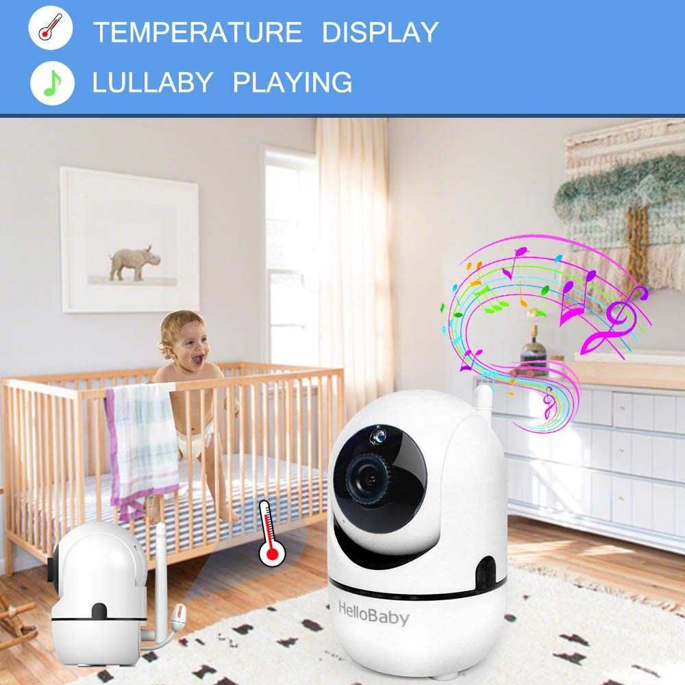 Видео бебефон  с дистанционна камера и 8 приспивни песни HelloBaby