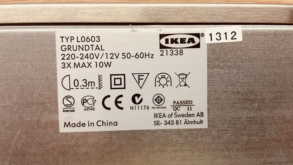 Corp de iluminat GRUNDTAL IKEA