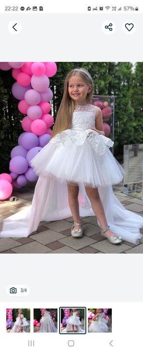 Белое выходное платье на девочку