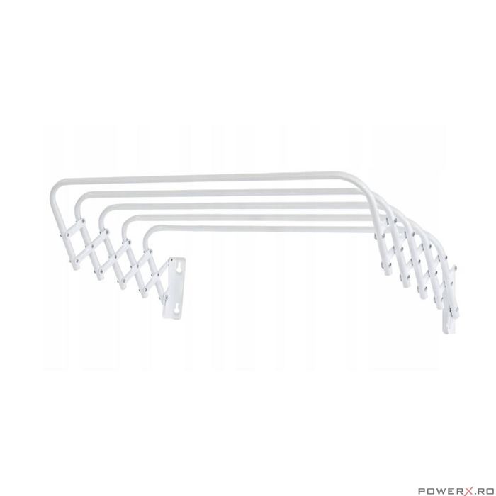 Uscator de rufe pliabil in 5 trepte, prindere pe perete, 60 cm, alb,