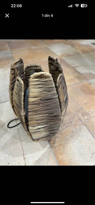 Veioză dormitor din material natural