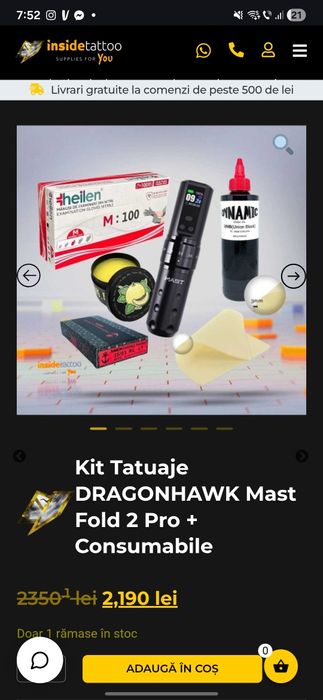 Kit profesional de tatuaje DRAGONHAWK Mast Fold 2 Pro