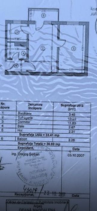 Apartament  2 Camere Etaj 1 Balcon Cartier Trivale Pret 61000€