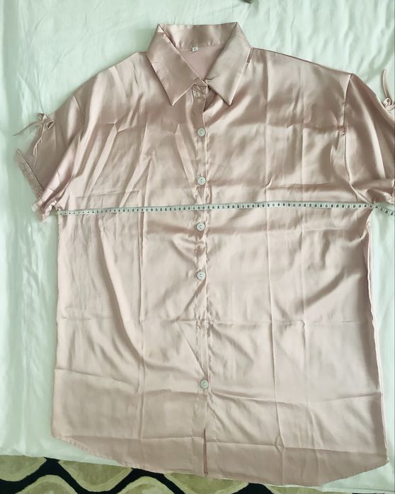 Camasa noapre satin roz, XL