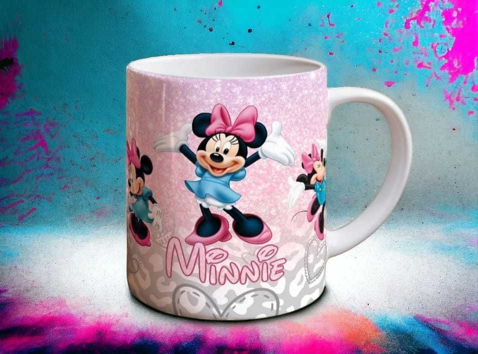 Cana personalizata, Minnie Mouse  model 3, Ceramica, Alb, 350 ml