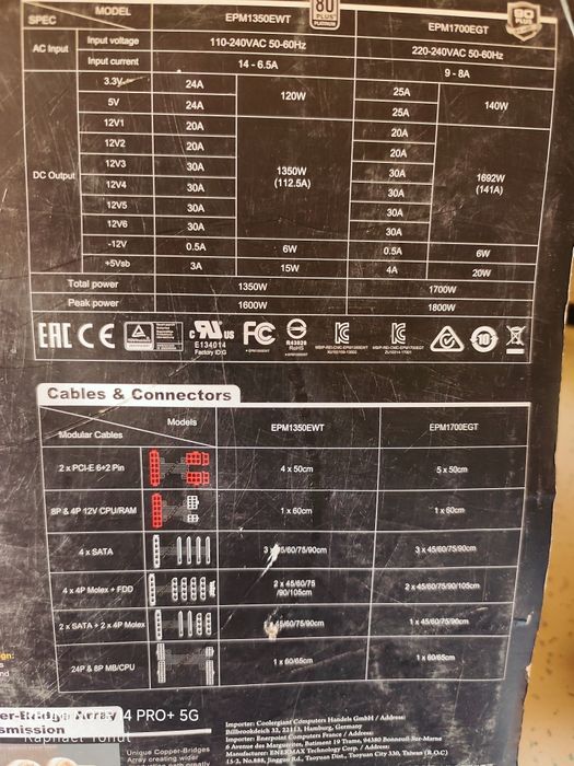 Sursa calculator PC modulara 750w Corsair hx 750 și Platimax 1700w