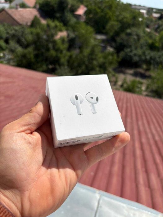 Casti APPLE AirPods 4,Wireless,Bluetooth, Microfon, ALBE, NOI SIGILATE