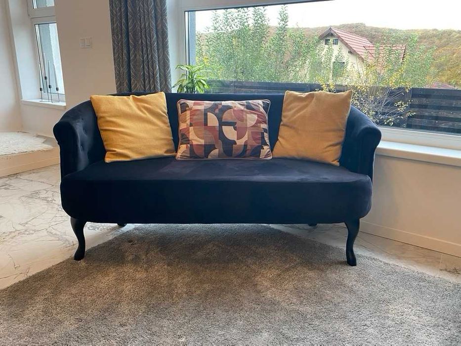 Vand canapea Mada, Negru, 140x74x68 cm