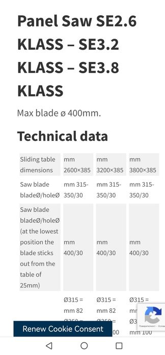 По заявка италиански циркуляр с карета на 3200 мм диск 400 мм мотор 5.