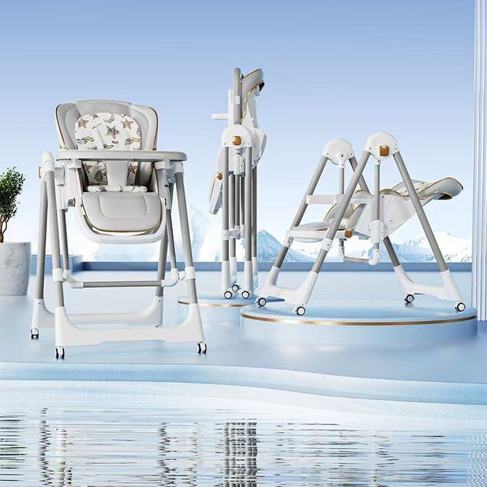 Детский стульчик для кормления 3-в-1, складной и регулируемый