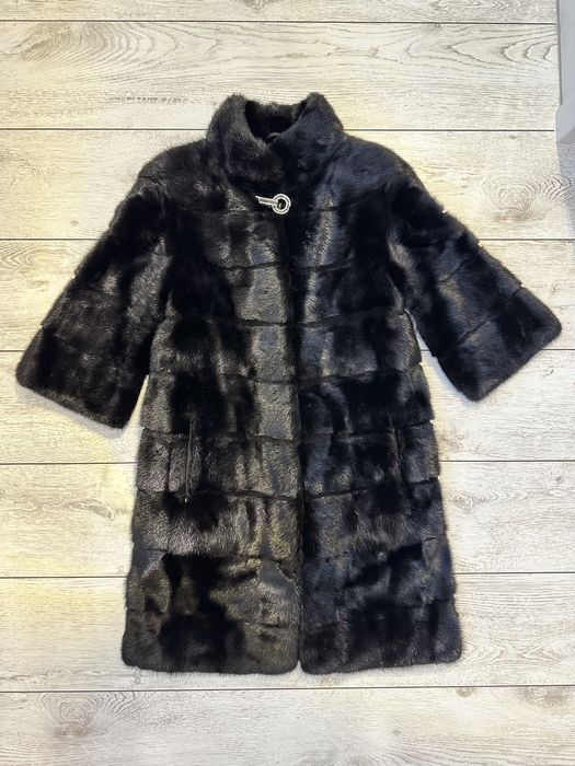 Норковая шуба черный бриллиант