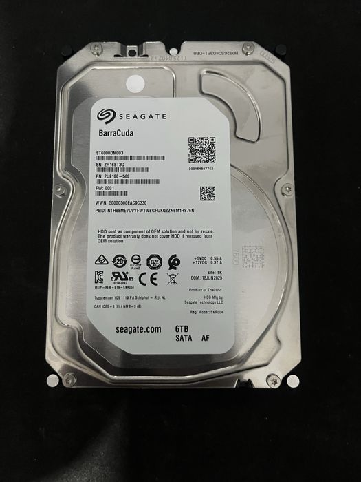 HDD SEAGATE BarraCuda 6TB - nou, viața 100%