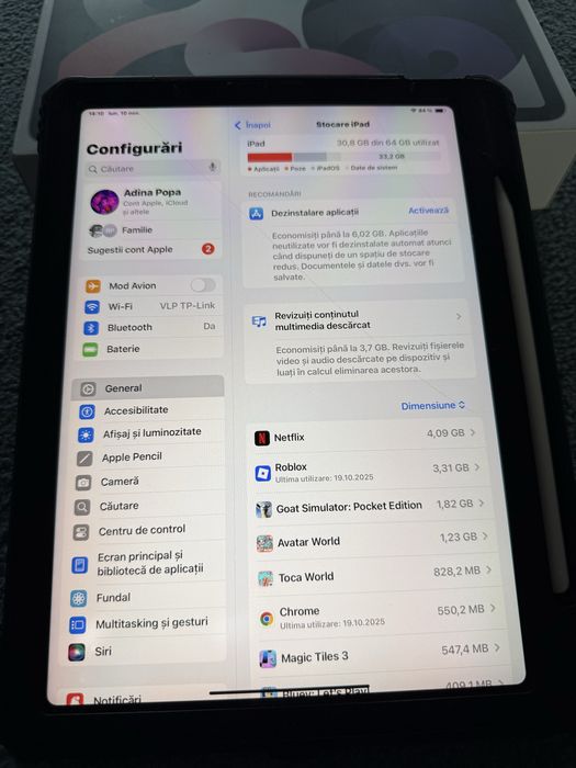 Ipad Air Gen 4 + creion stylus + husa antisoc