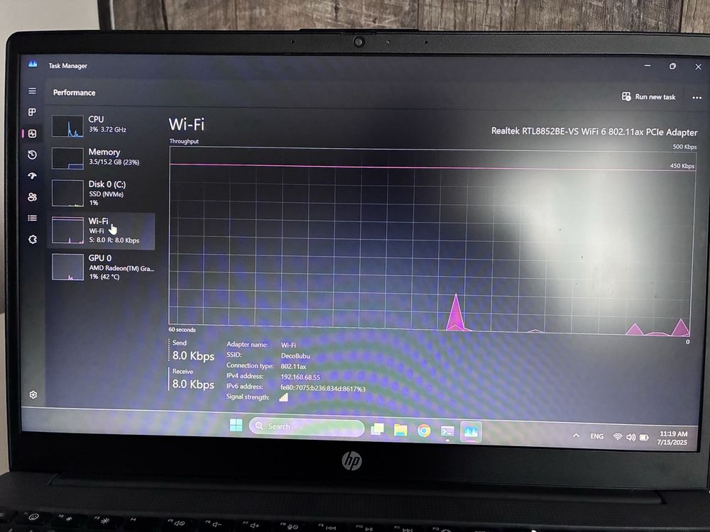 НОВ* Лаптоп HP 15 15.6 ", 16GB LPDDR5 RAM, SSD 512 GB