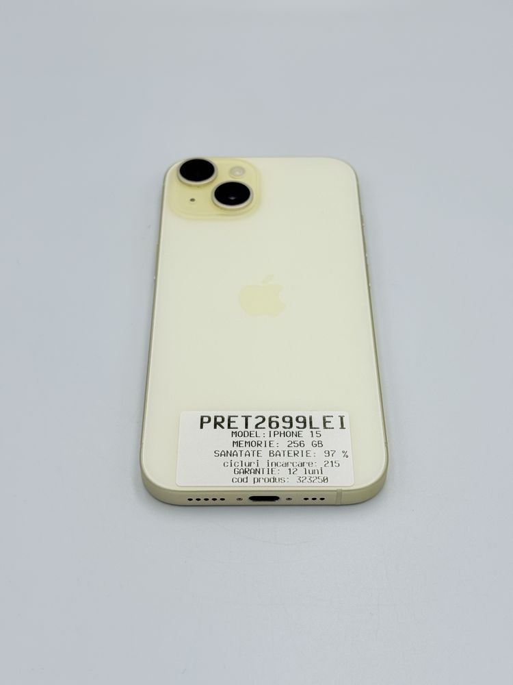 Magazin vindem iphone 15 neverlocked 256 gb cu garantie excelent