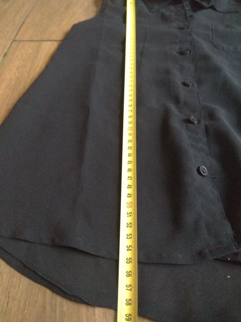 Camasa bluza voal neagra 10-11 ani 140-146 cm