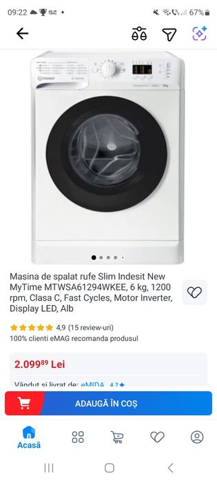 Masina de spalat indesit