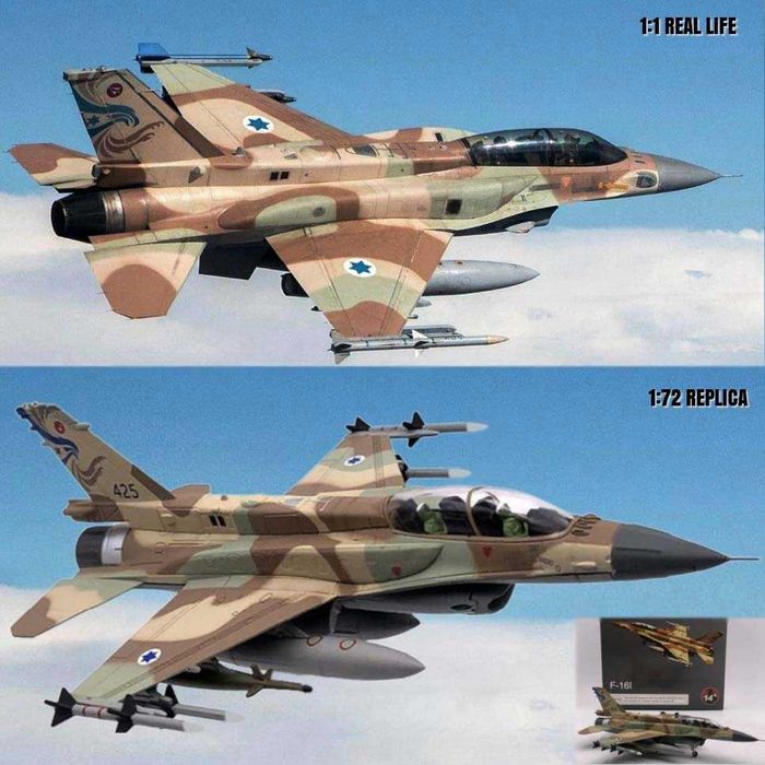 Macheta avion metalica Lockheed Martin F-16I Block 62+ scara 1:72 22cm