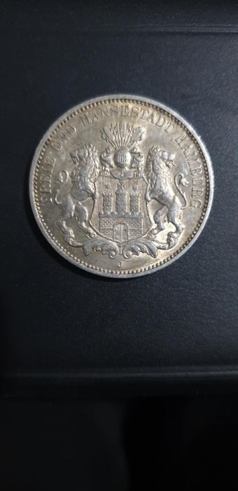 Monedă 3 Mărci 1909 argint