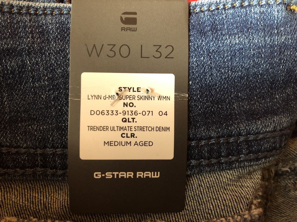 НОВИ G-Star RAW Lynn D-Mid Waist Super Skinny Jeans дамски дънки 28-29