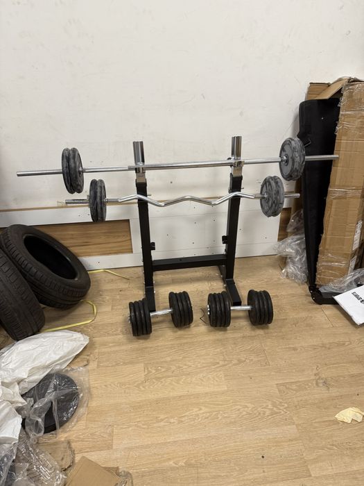 Pachet sala, gantere reglabile, bara haltera+Bara z Cauciucate noi