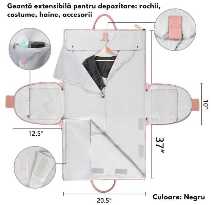 Geanta de Calatorie, Bagaj de Mana, Buzunare Multiple, Locas Pantofi