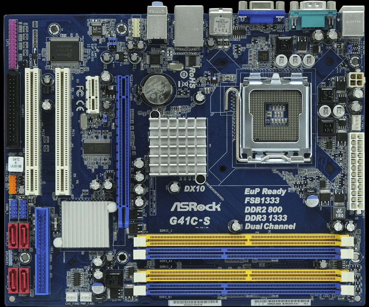 Продам мат. Плату Asrock, ddr3, core2duo, блок питания