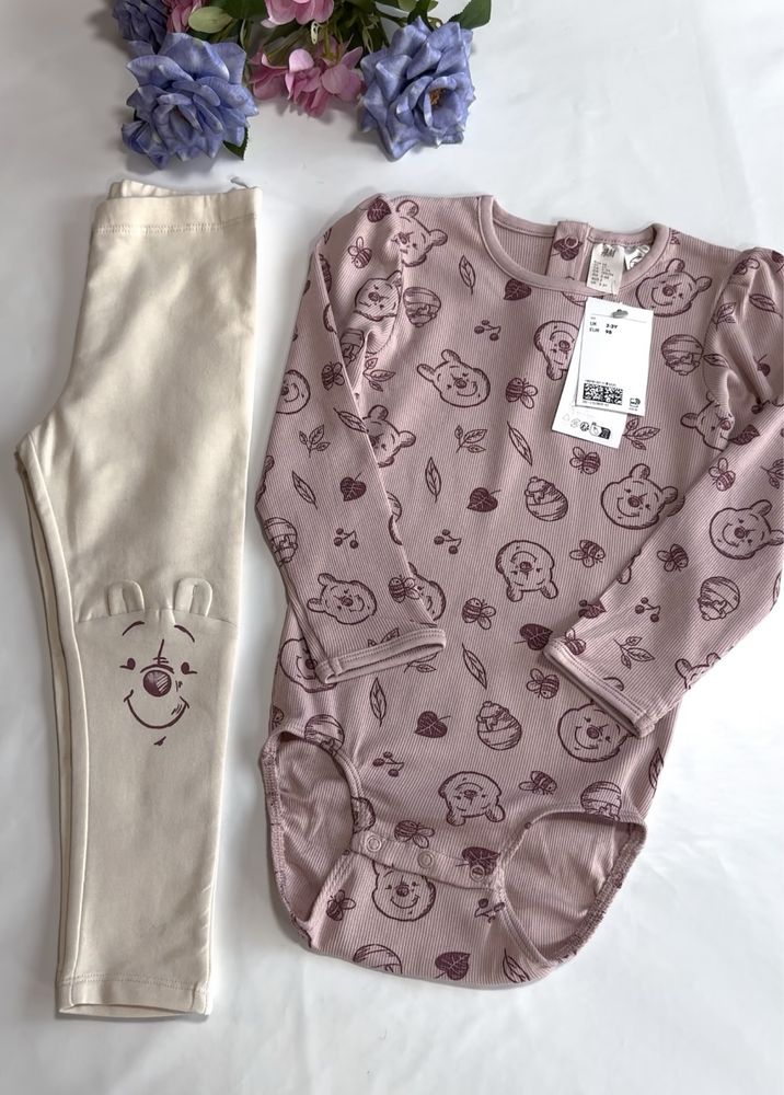 Детский комплект двойка H&M Англия 2-3 год боди штанишки