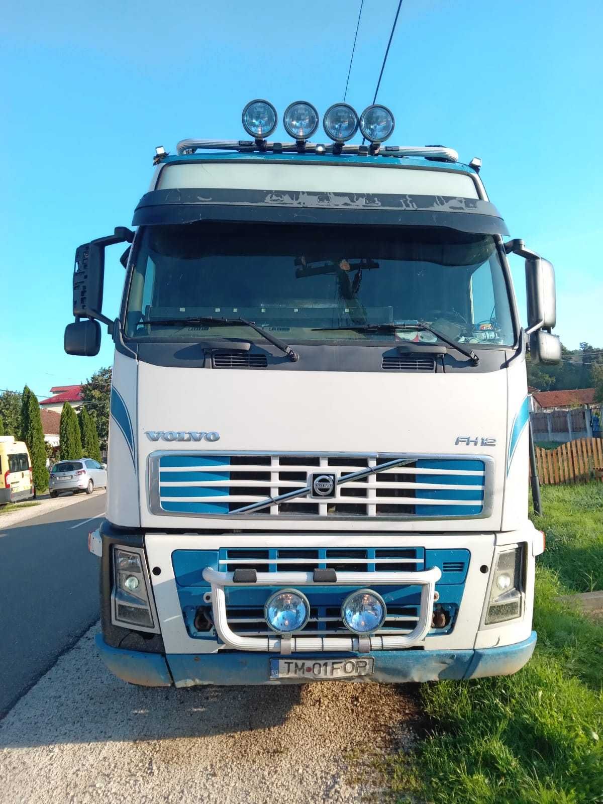 Vand camion forestier cu macara Volvo FH12, 2004
