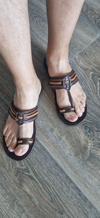 Мъжки чехли от естествена кожа!