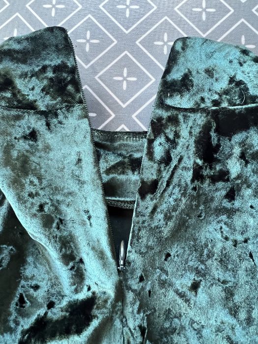 Поло блуза зелено кадифе XS