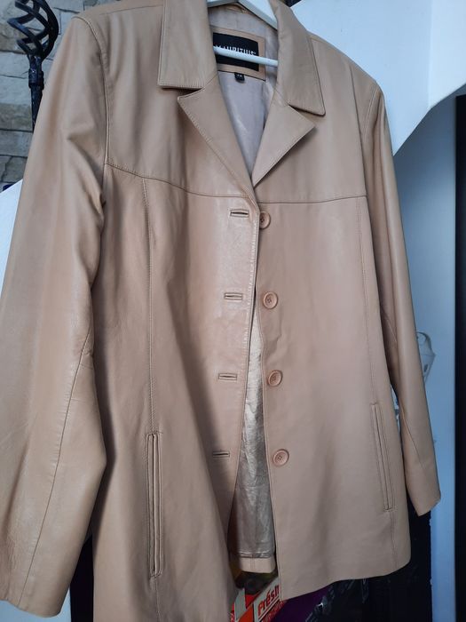 Jacheta piele XXL cu blana naturala,Haina blana,Cardigan XXL