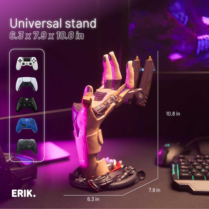 Grupo Erik Стойка за гейминг контролер и слушалки - Cyberpunk