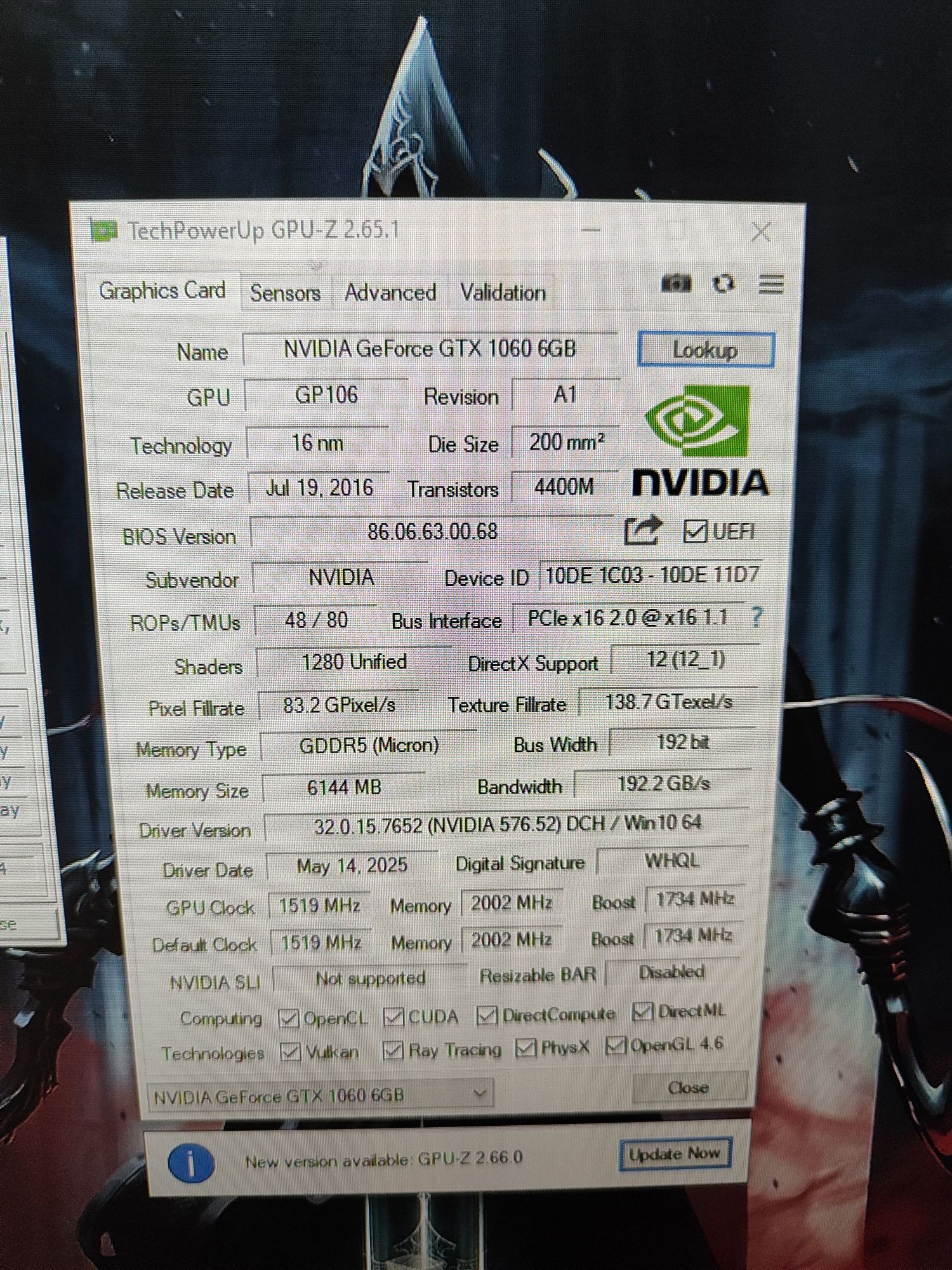 Intel i5 4460 gtx 1060 6 gb