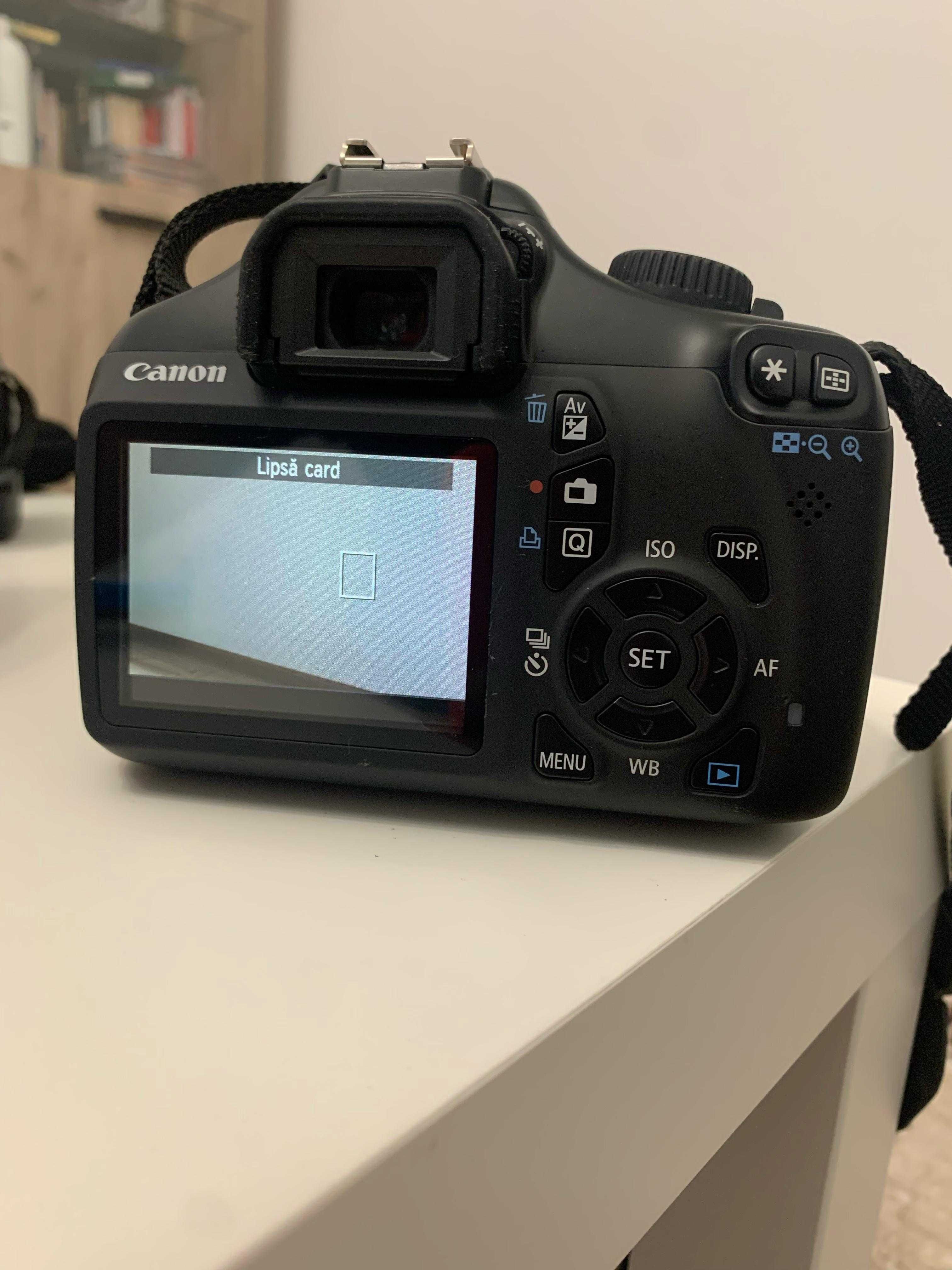 Canon EOS 1100D + Obiectiv EFS 18-55mm + 3 acumulatori