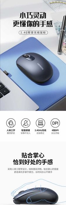 Ugreen MU105 Wireless Mouse 2.4G Беспроводная мышь 2400DPI