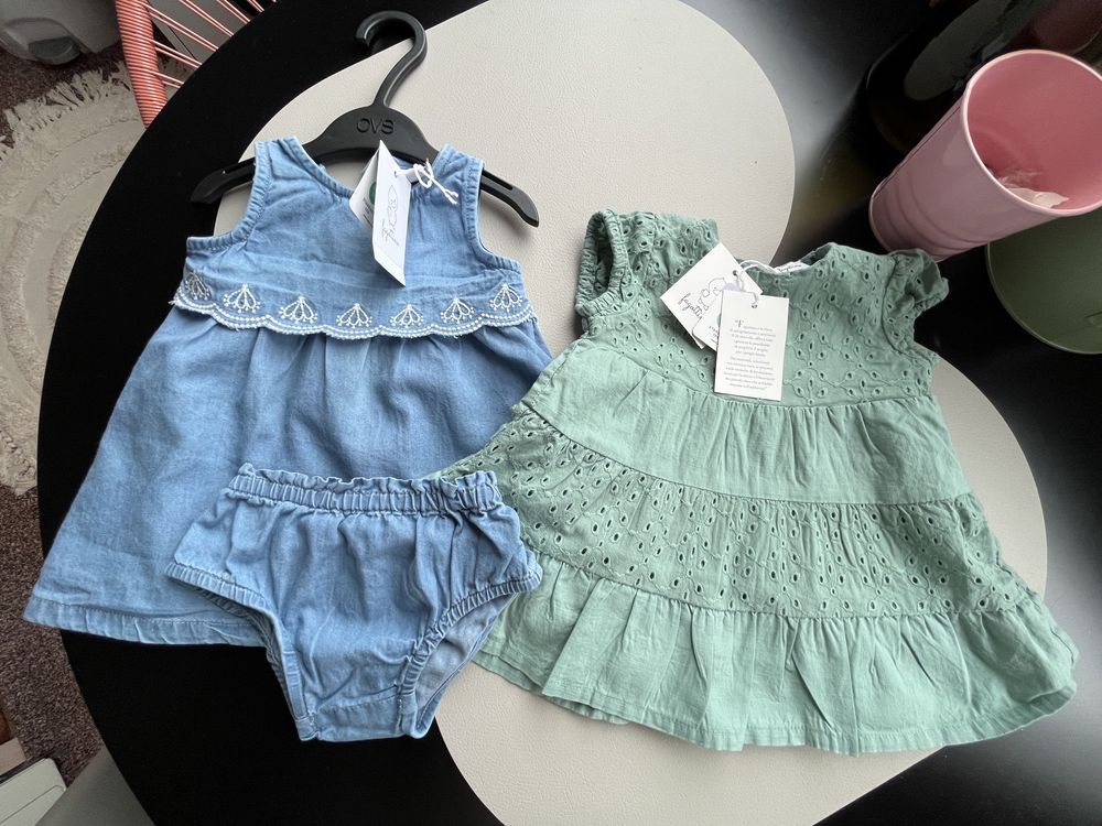 Mayoral H&M Next George дрехи 0-6 м рокля дънкова зелена сукман